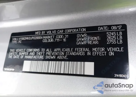 2018 Volvo S90 T5 Momentum from USA, damaged, VIN LVY982MK0JP028664